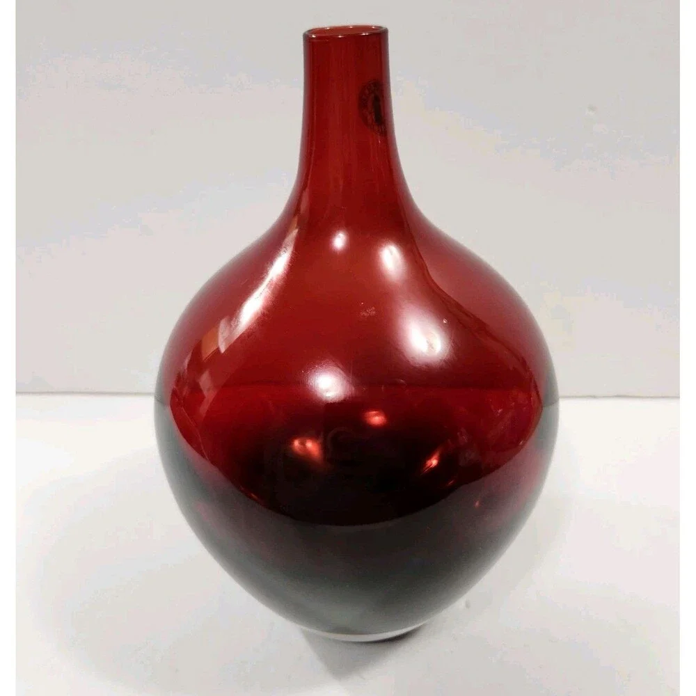 IKEA, Hand Blown, Red Color, Bud Vase Very Nice